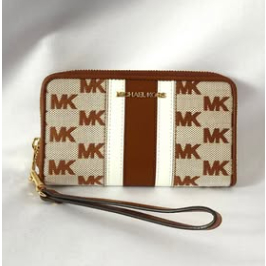 dompet lipat cewek michael kors kd007 brown sz17,5cm  ready