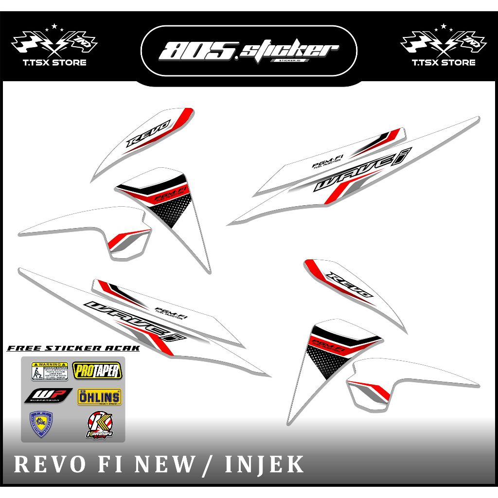 STRIPING STIKER REVO FIT NEW INJEKSI/STIKER REVO/STRIPING MOTOR REVO FIT INJEKSI PUTIH