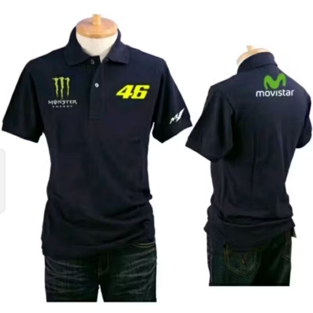Tshirt - Polo Shirt - Kaos Polo - Kaos Kerah - Baju Kerah - VR46