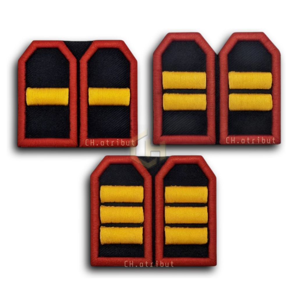 PANGKAT POLISI PDL BORDIR TIMBUL LIST MERAH IPDA/IPTU/AKP -PANGKAT PDL BORDIR TIMBUL