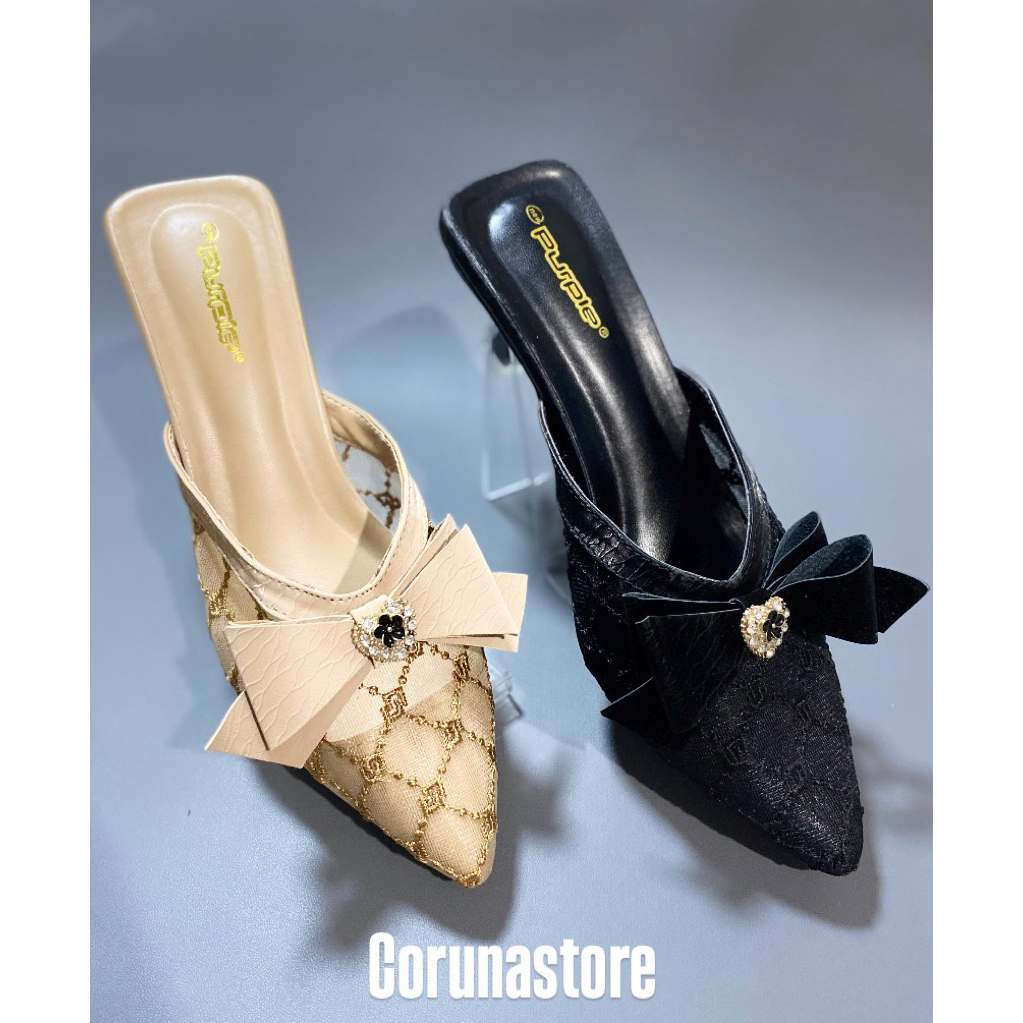 sepatu sandal hells wanita terbaru purple