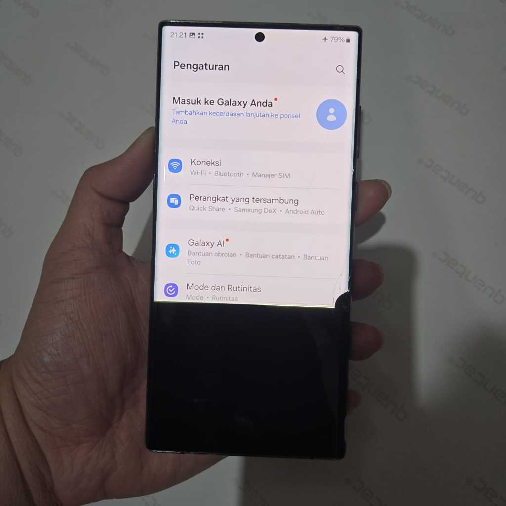 LCD SAMSUNG S22 ULTRA FRAME BLACK RETAK BLANK