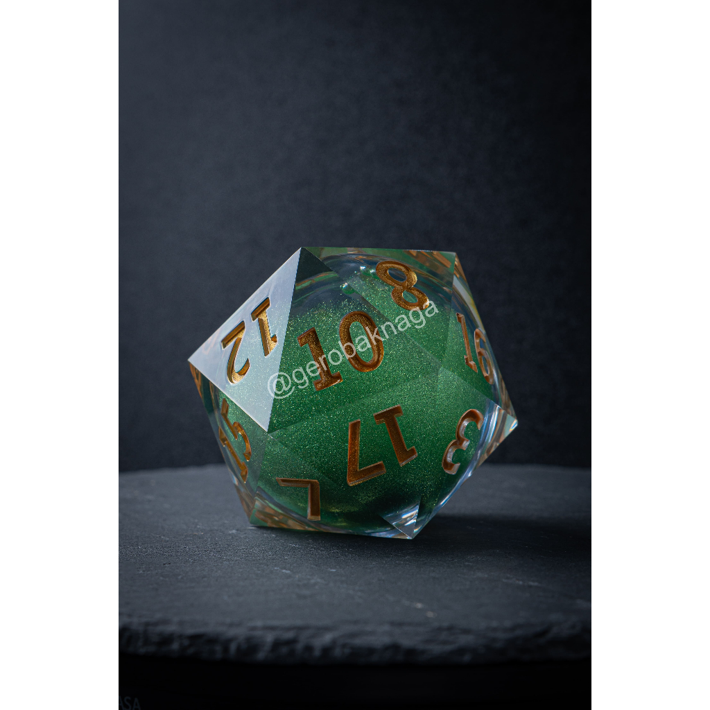 [Ready] Premium High Quality Polyhedral Resin Dice - Dadu Jumbo | DND Dungeon Dragon | Liquid Core -