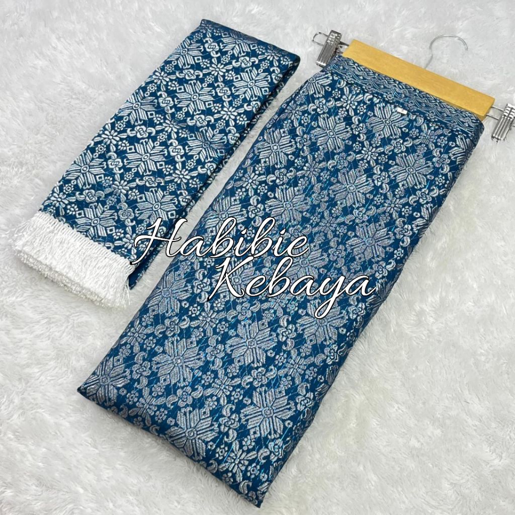 Set Rok Span Kebaya Songket dengan Selendang Renda - Bawahan Kebaya Modern Elegan Wanita