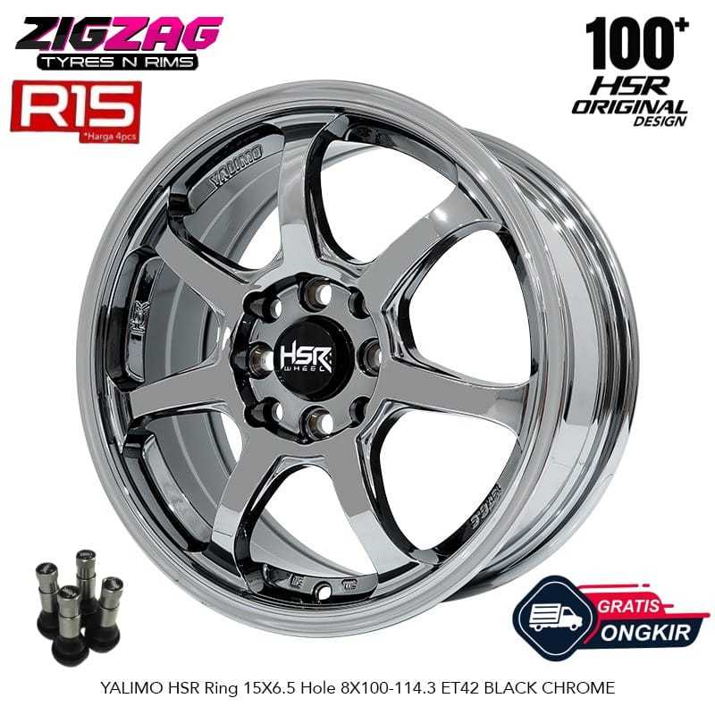 Velg Mobil Yalimo HSR Ring 15 Black Chrome