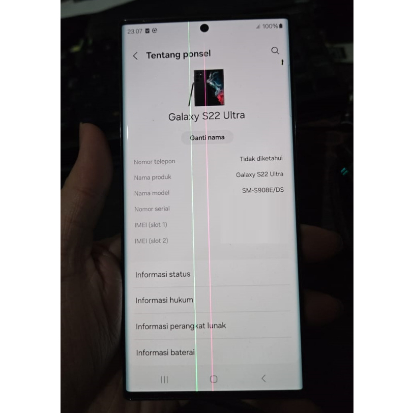 LCD SAMSUNG S22 ULTRA GARIS TOMPEL