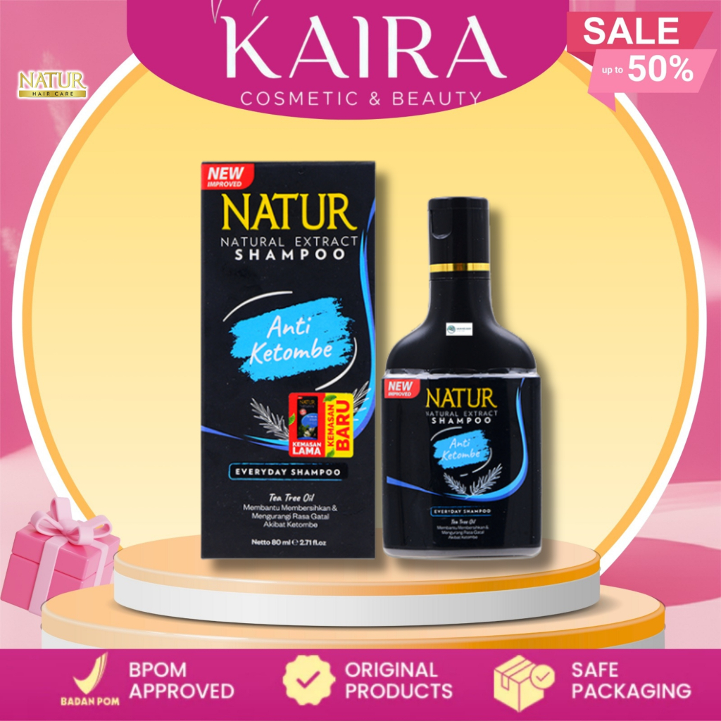 Natur Shampoo Tea Tree Oil 80 ML - Perawatan Rambut Anti Ketombe