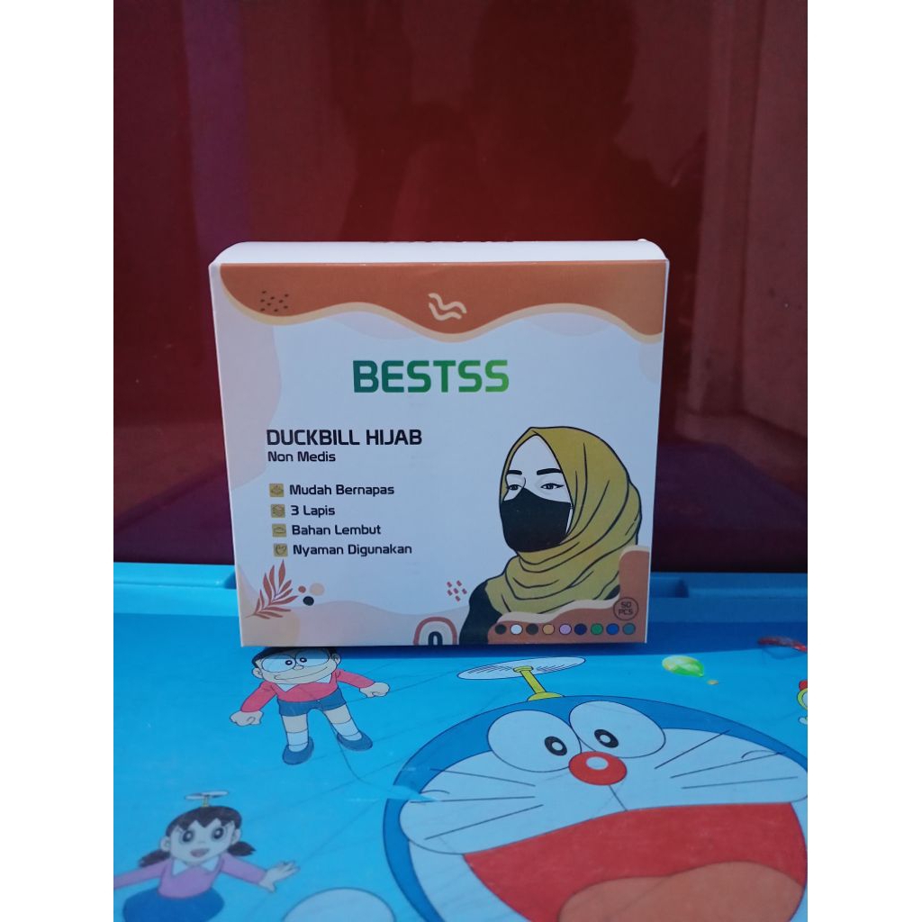 masker hijab warna putih