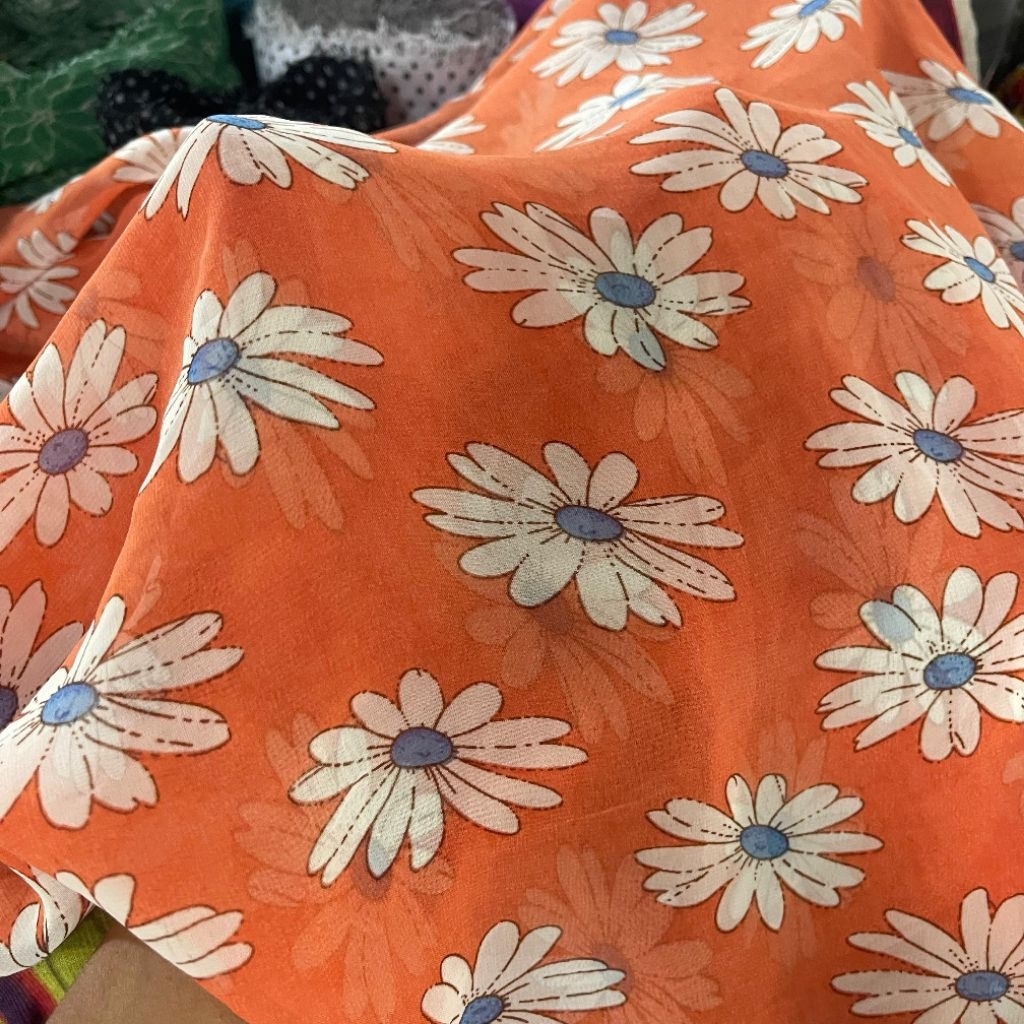 Kain Sifon Ceruty Motif Bunga Premium // Kain Sifon Yoryu // Kain Sifon Uragiri // Kain Murah // Har