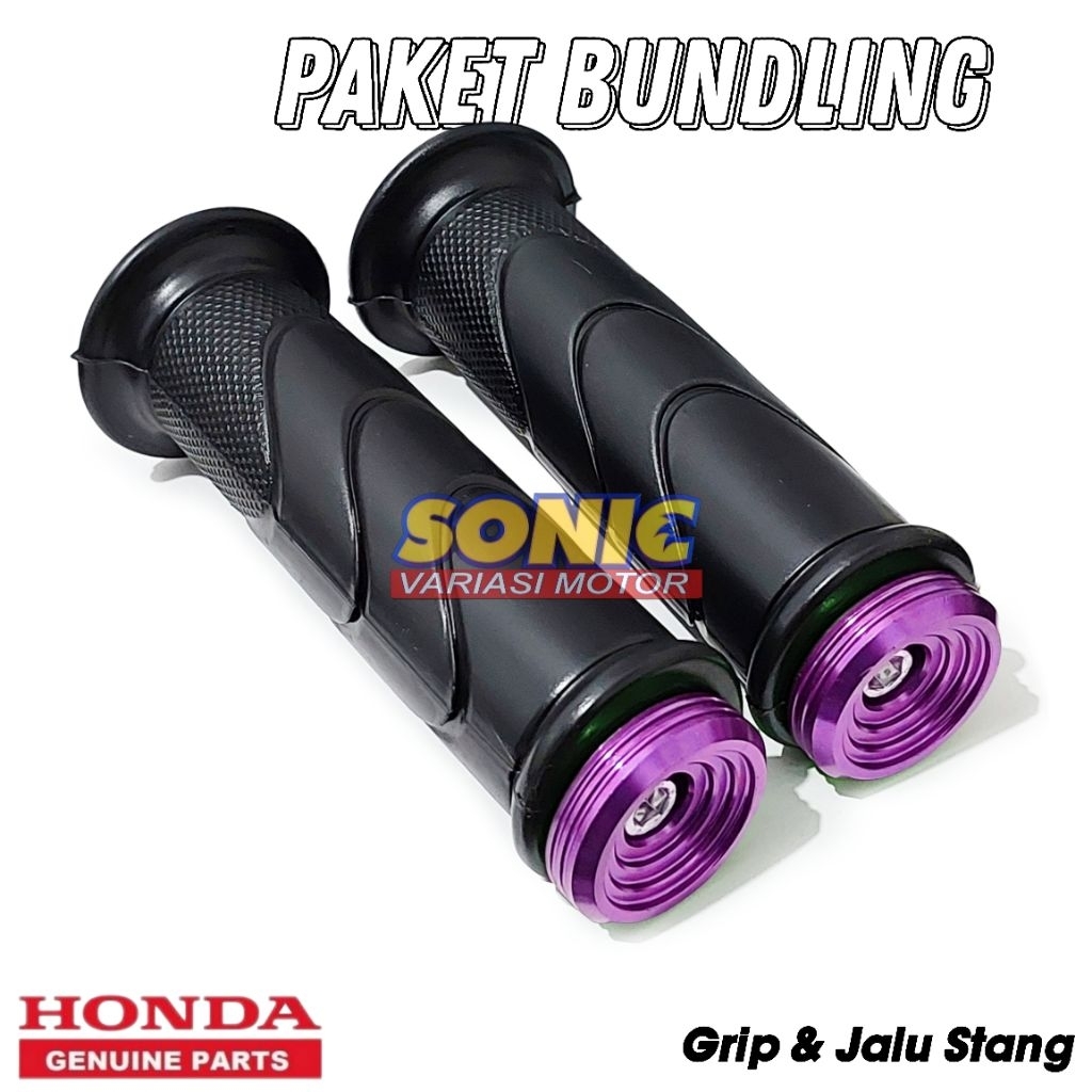 Paket HEMAT Handgrip Honda Set Bandul Jalu Stang titanium Universal Grip Honda Semua Motor Beat Scoo