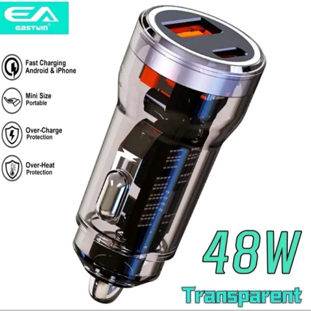 Transparan Car Charger Charger Hp Mobil Charger Hp Motor Super Fast Charging AN-28M