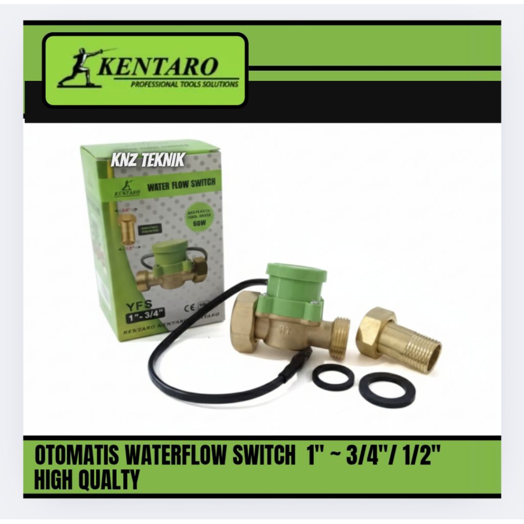 Water Flow Switch Otomatis Pompa Air Pendorong 1"-3/4"/1/2" Kentaro