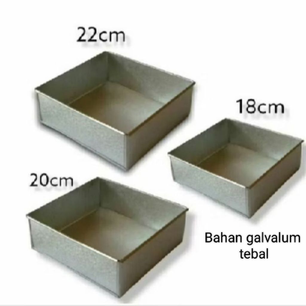 Loyang kotak persegi/loyang bolu lapis legit ukuran 18x18-20x20-22x22 anti lengket