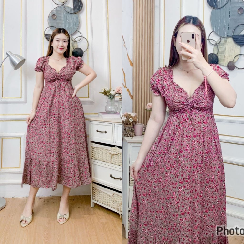 daster bali panjang serut dada kerut camila