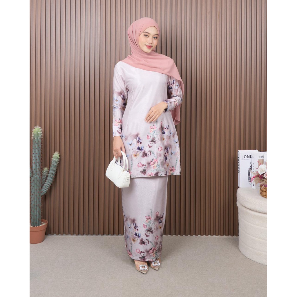 FAMYS - SETELAN ROK SILK MOTIF KURUNG MALAY SET MELAYU AERIN 018486