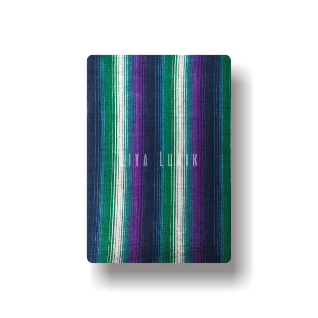 Kain Tenun Lurik Motif Salur Putih Hijau Ungu Biru