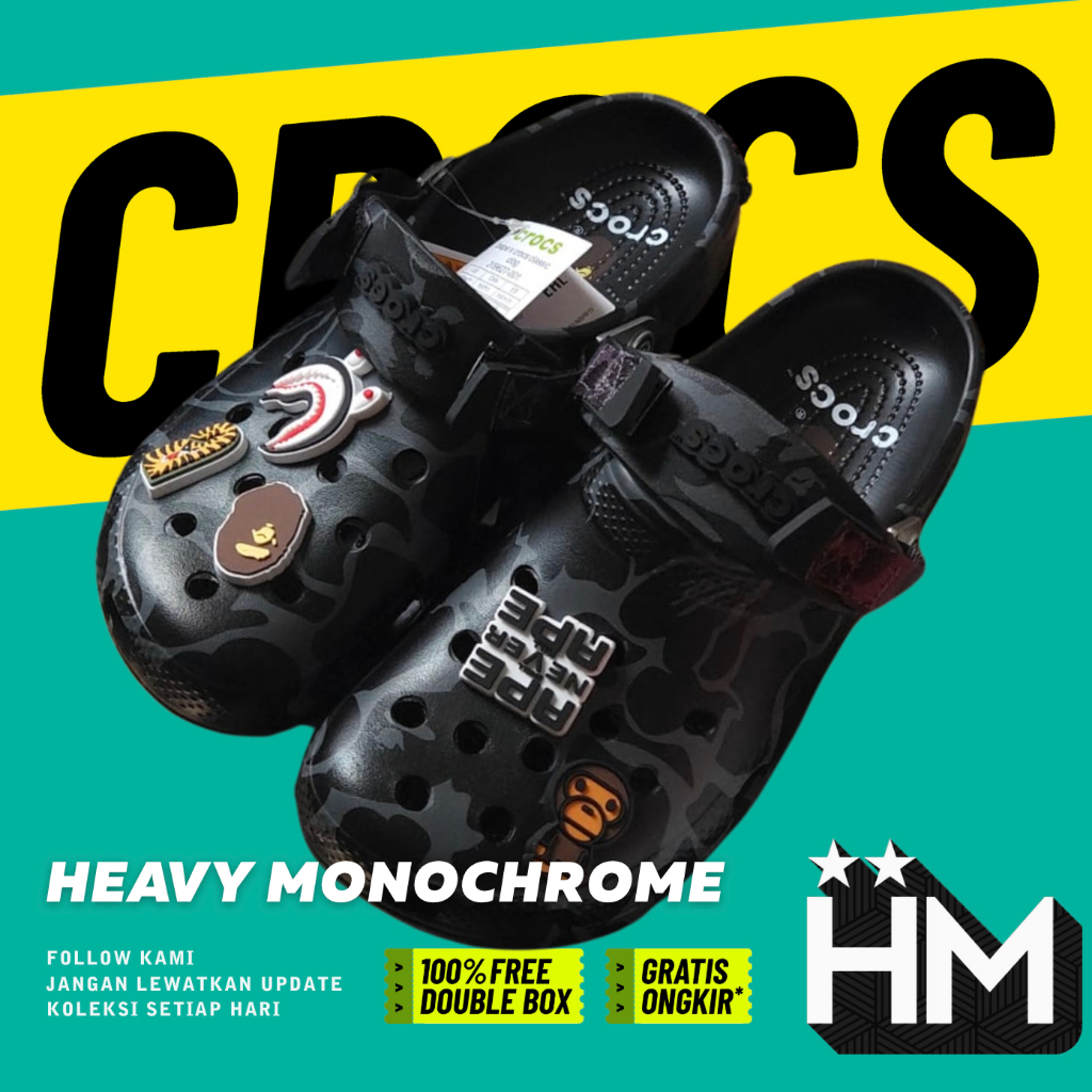 Crocs Classic Clog x BAPE Black Camo (Size M4-M11)