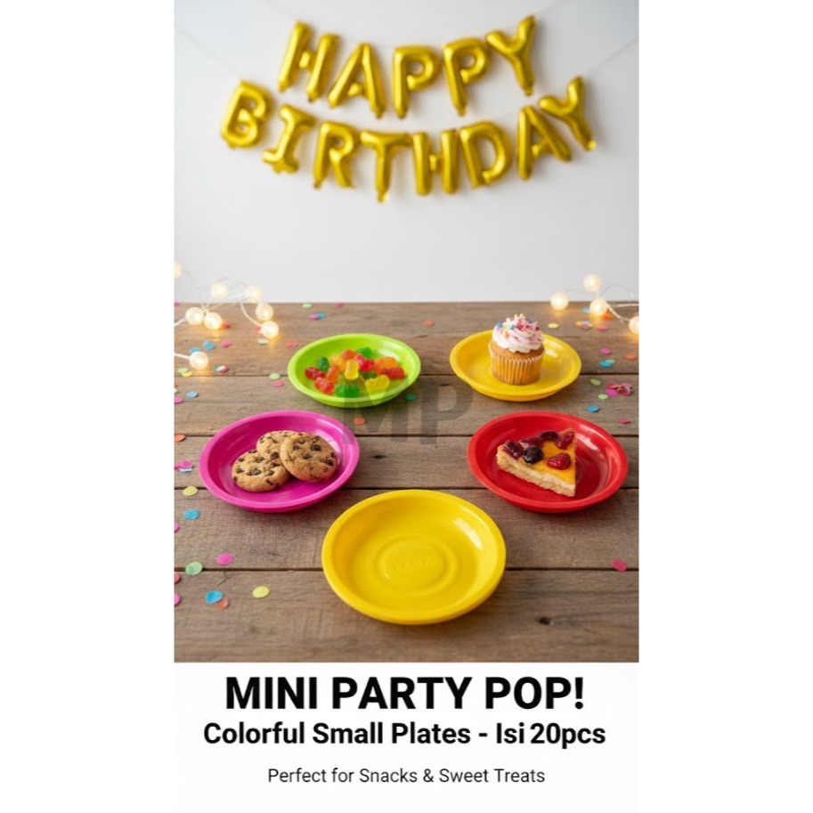 Piring Mika Bulat Warna/ Piring Plastik Bulat Warna/Piring Kue/ Piring RX3 LK