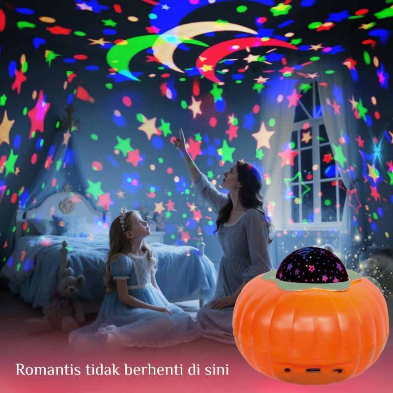 Lampu Suasana Bintang Bulan Langit Malam Lampu Hiasan Kamar Tidur Aesthetic Ruang Tamu Proyektor Bin
