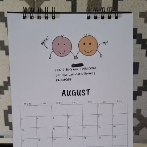 KALENDER MEJA 2026 LUCU UNIK ILUSTRASI QUOTES SELF LOVE UK A5 BESAR | KALENDER DUDUK 2026 ESTETIK, H