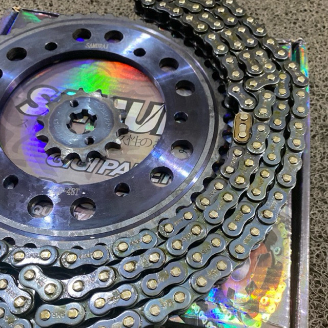 GEAR PAKET VIXION NEW 2018/R15 428H-128L-48T-14T GEAR SET KOMPLIT SAMURAI