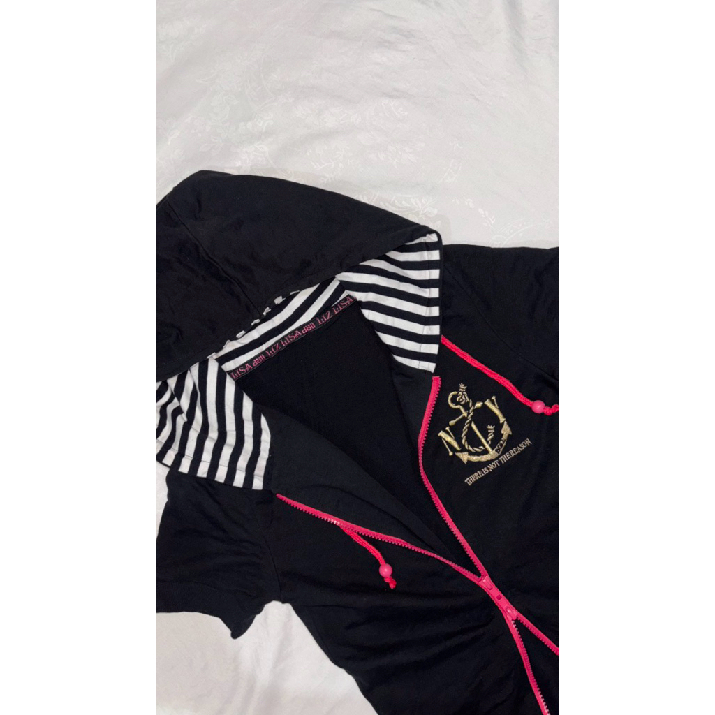 Liz Lisa doll jacket with striped hood design