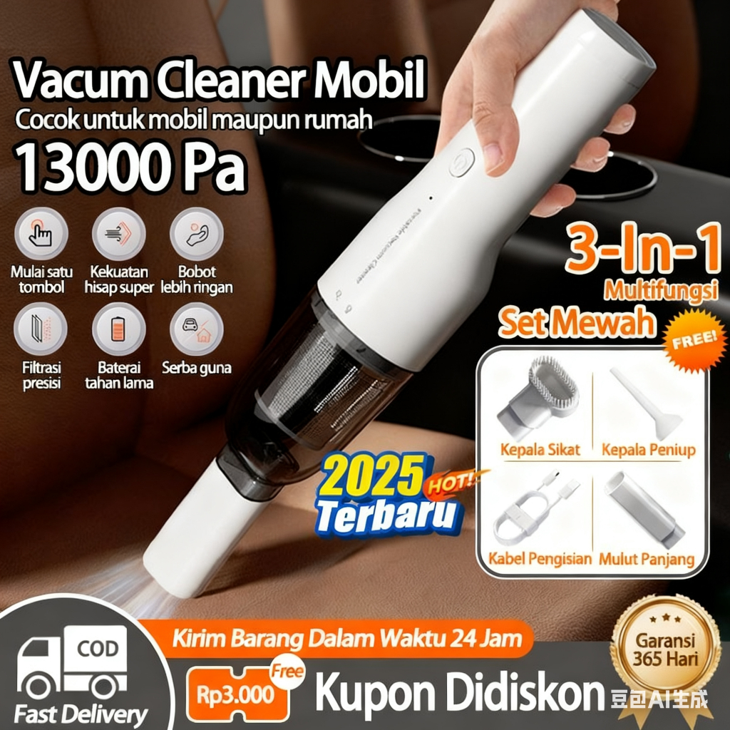 Vacum Cleaner Mobil Mini Nirkabel Multifungsi Cordless Penyedot Debu Portable Vacum Cleaner Kasur So