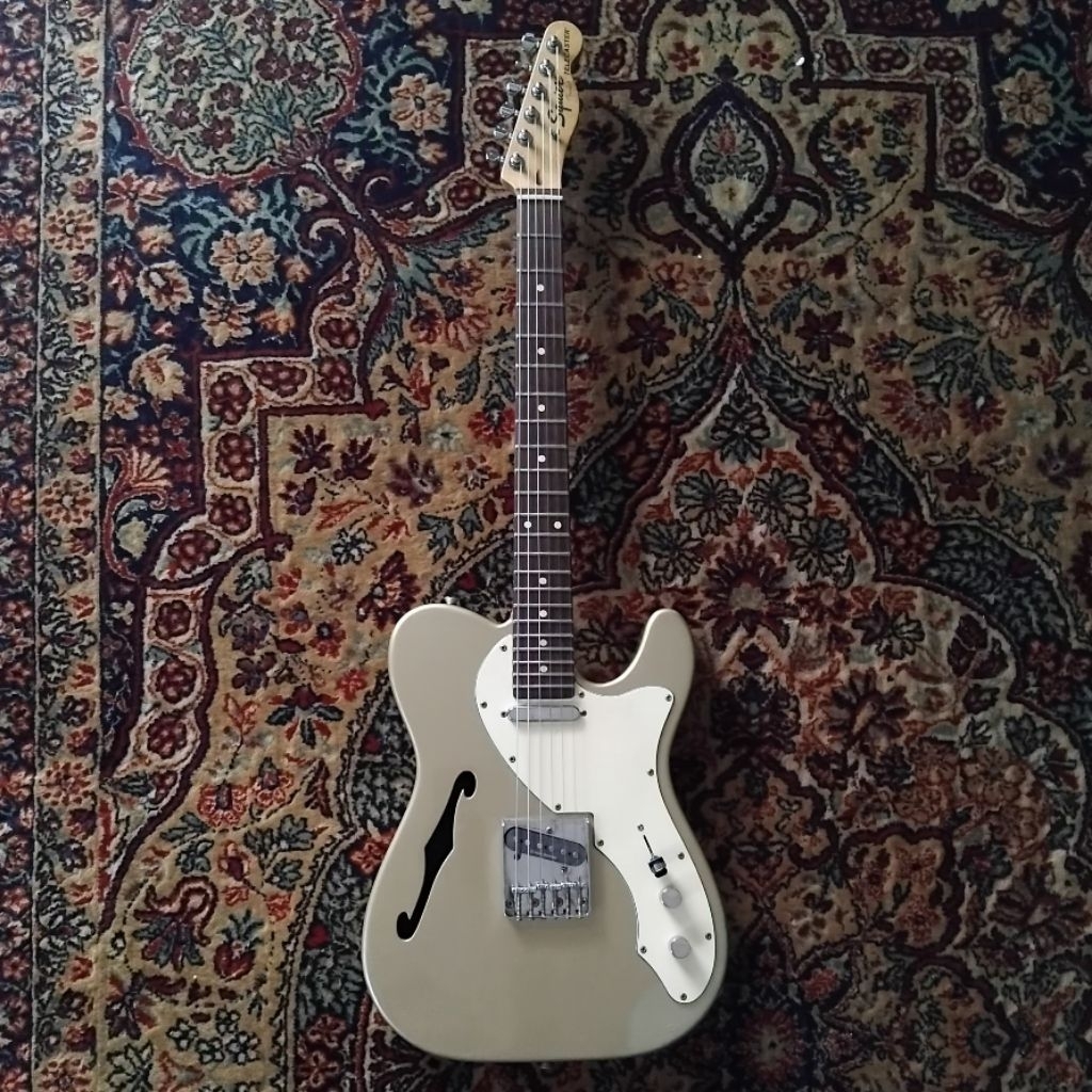 Gitar Squier Vintage Modified Telecaster Thinline 2007 Shoreline Gold Semi Hollow Original MIC with 