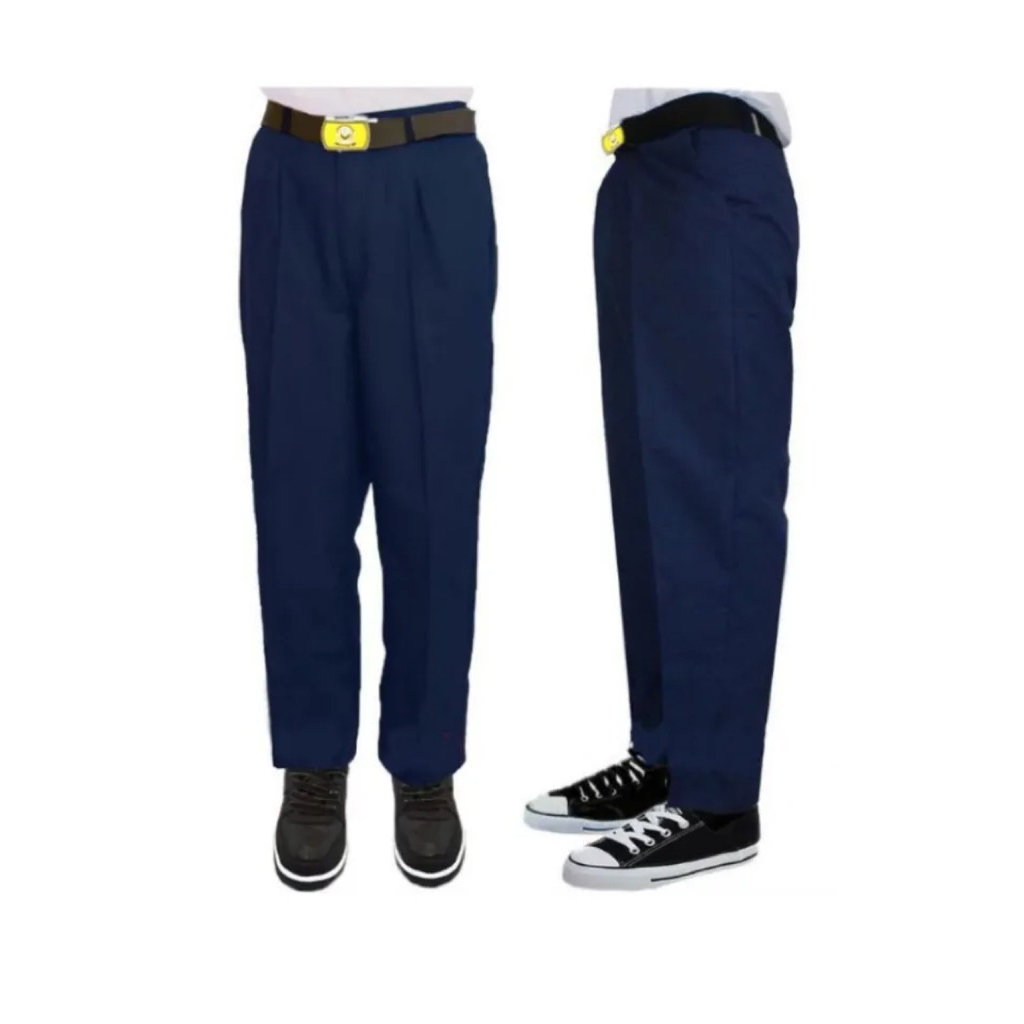CELANA SERAGAM SEKOLAH SMP/MTs DEWASA PANJANG WARNA BIRU BAHAN PREMIUM AMERICAN DRILL