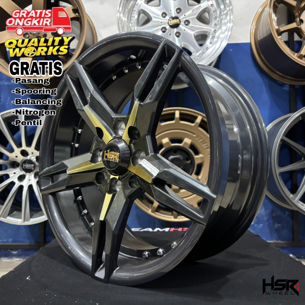 Velg Mobil Brio Agya Ring 15 Lebar 6,5 ET40 Velg Racing HSR Wheel Keunikai