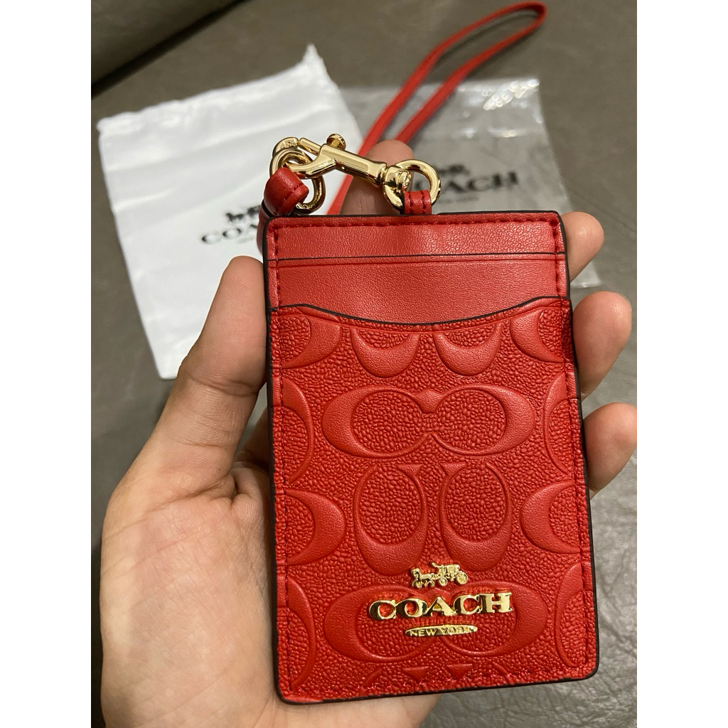 Preloved Lanyard Coach Red Embossed Limited