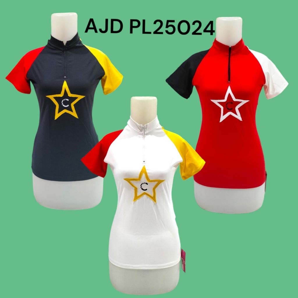 Atasan Olahraga Crystal Tangan Pendek Bintang