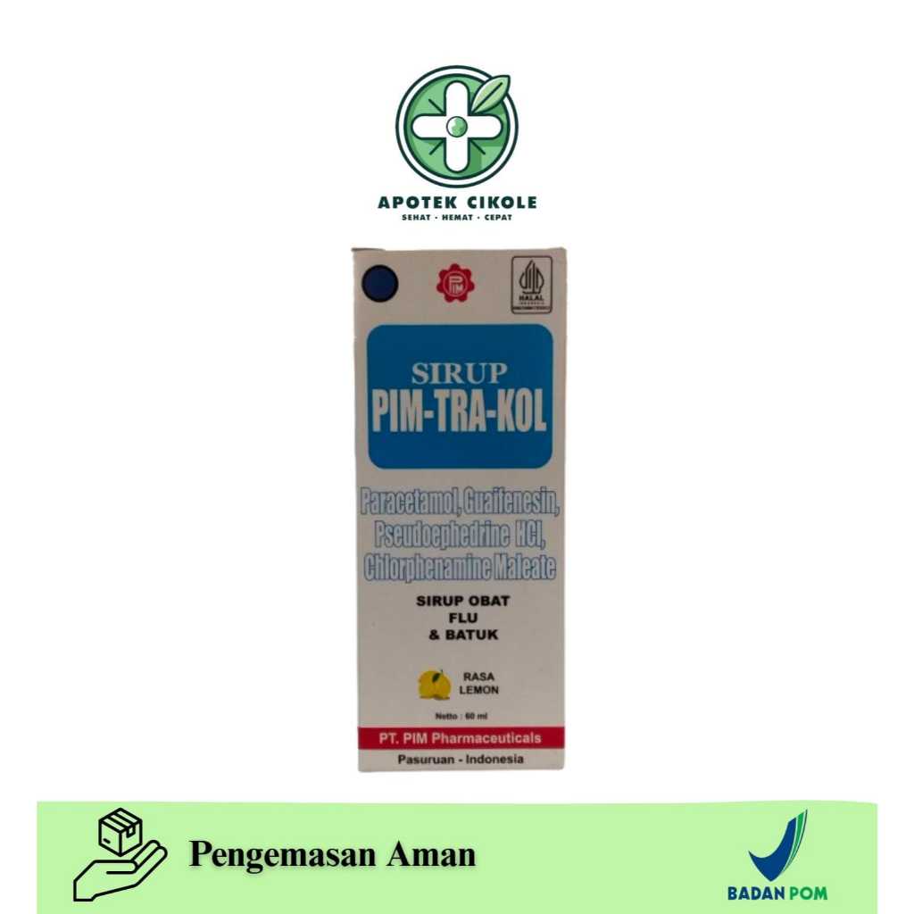 Syrup Pimtrakol Lemon 60 Ml Untuk Anak Demam Flu Batuk