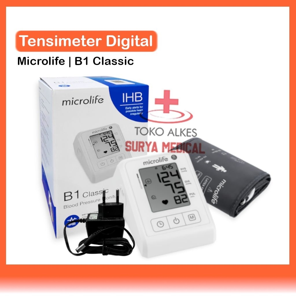 Tensimeter Digital Dengan Adaptor Microlife B1 Classic Alat Tensi Tekanan Darah