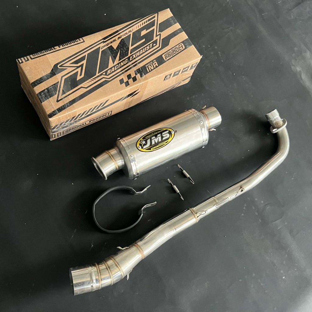 knalpot JMS OVAL CINCIN . cld c3 bulat 20 buat motor bebek smash vega jupiter .supra .dll