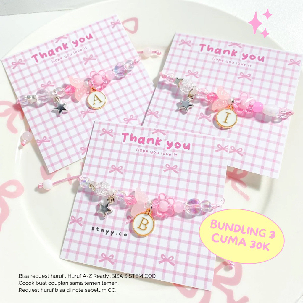 BUNDLING 3 CUMA 30k//gelang kode series/gelang persahabatan