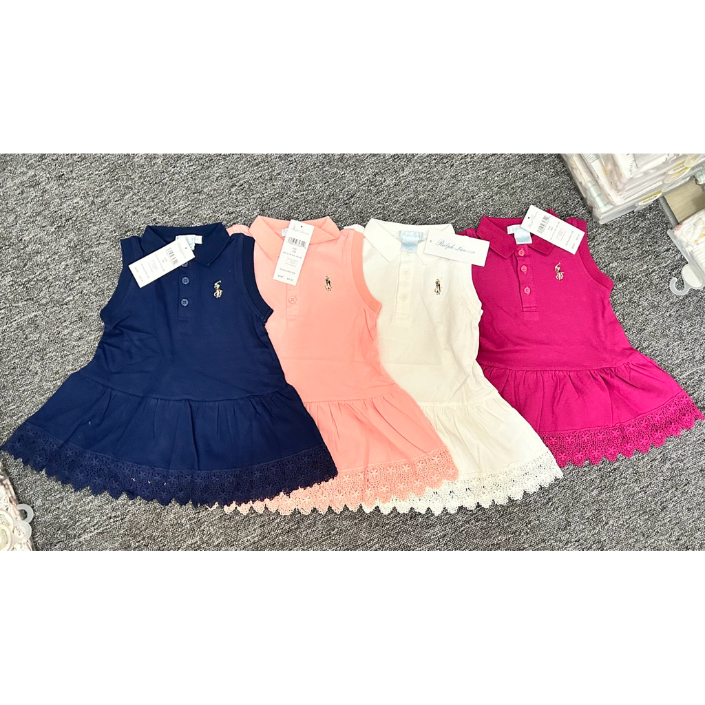 Dress Anak Perempuan Ralph Lauren Polo Tanpa Lengan Bahan Katun Premium Nyaman Elegan
