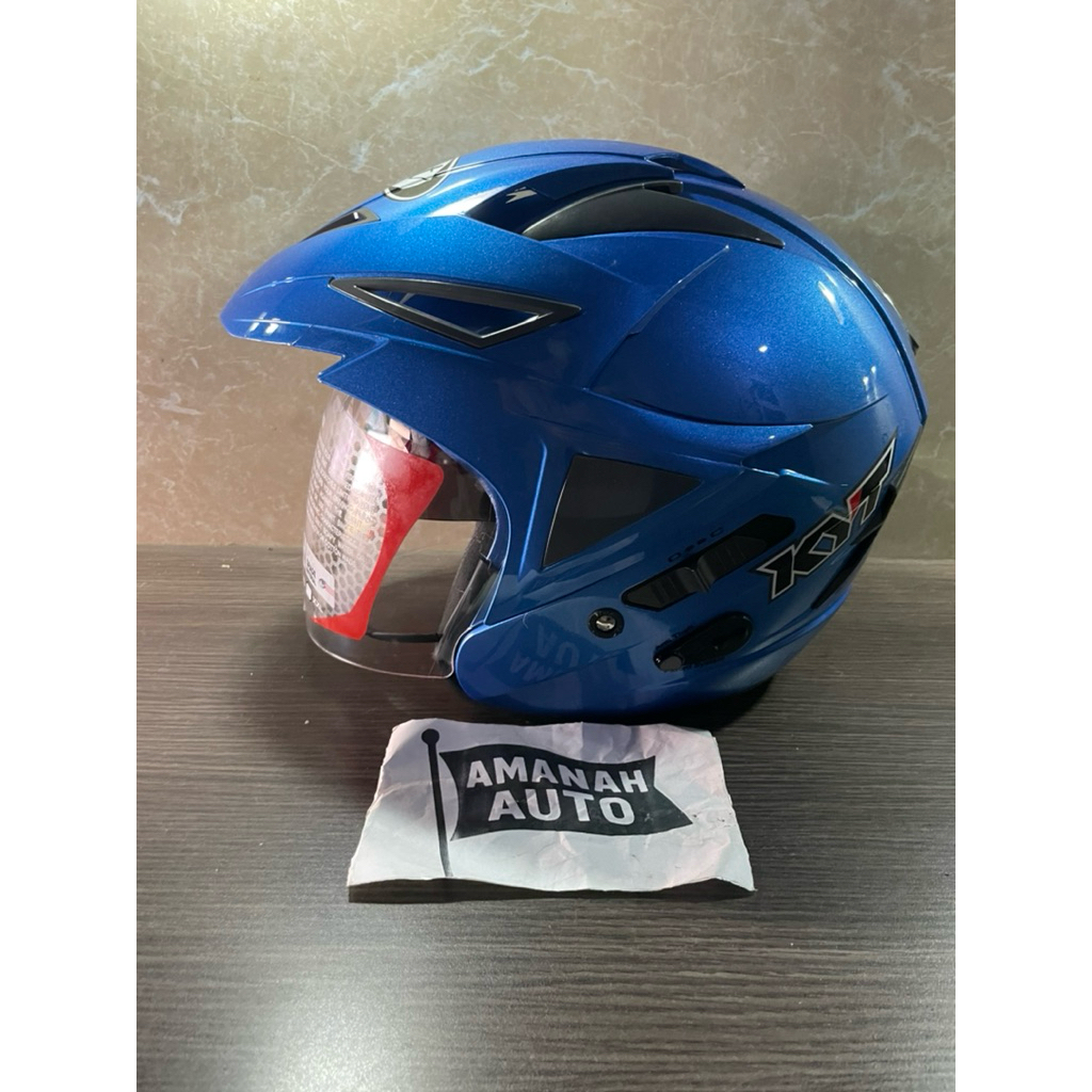original helm kyt scorpion king r solid cry blue gunmetal size L R12
