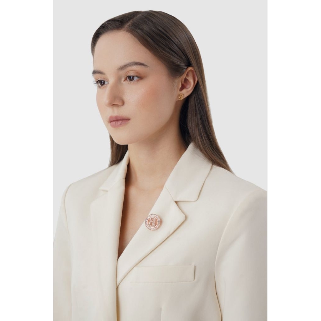 Petite Crystal Round Brooch rosegold Buttonscarves Bros