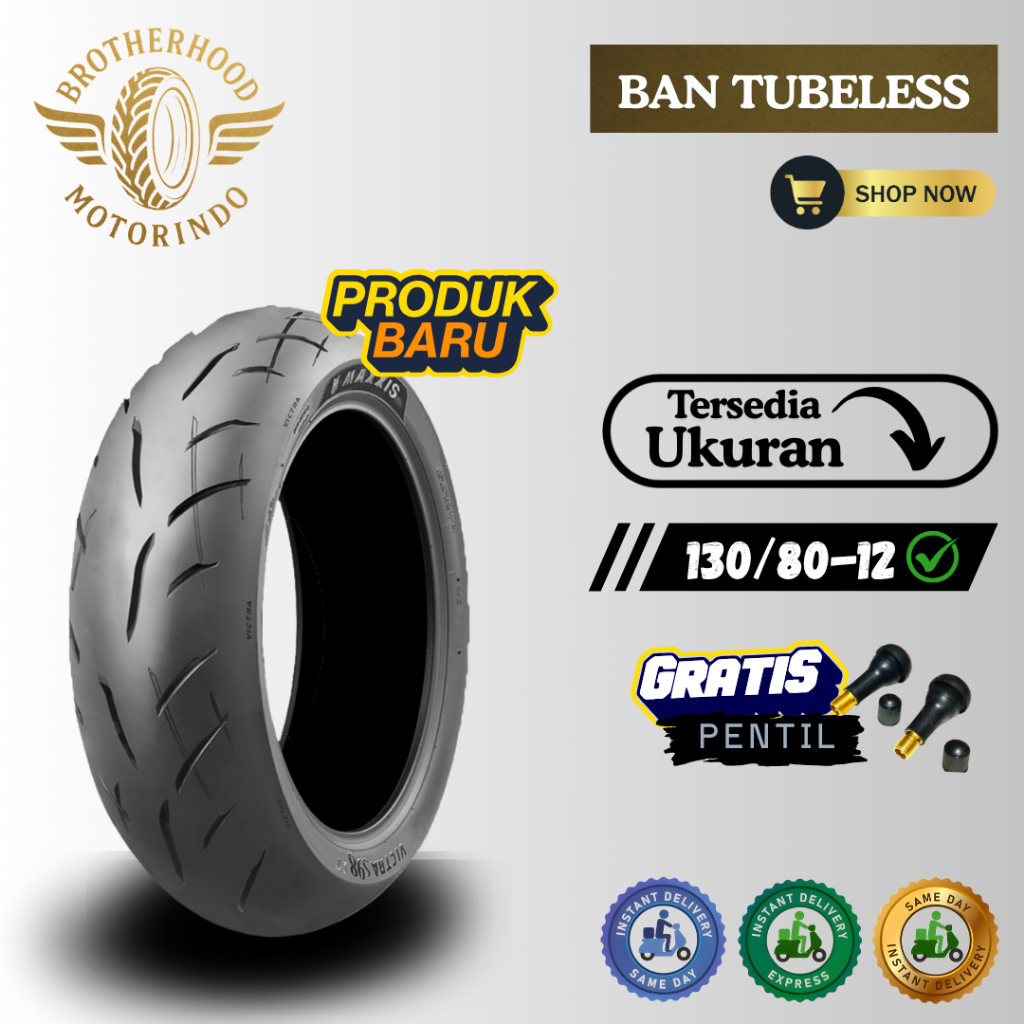 BAN MAXXIS VICTRA CT RING 12 130/80 12 BAN TUBBELES RING 12 / RING 12 SCOPPY NEW / GENIO NEW / XRAID