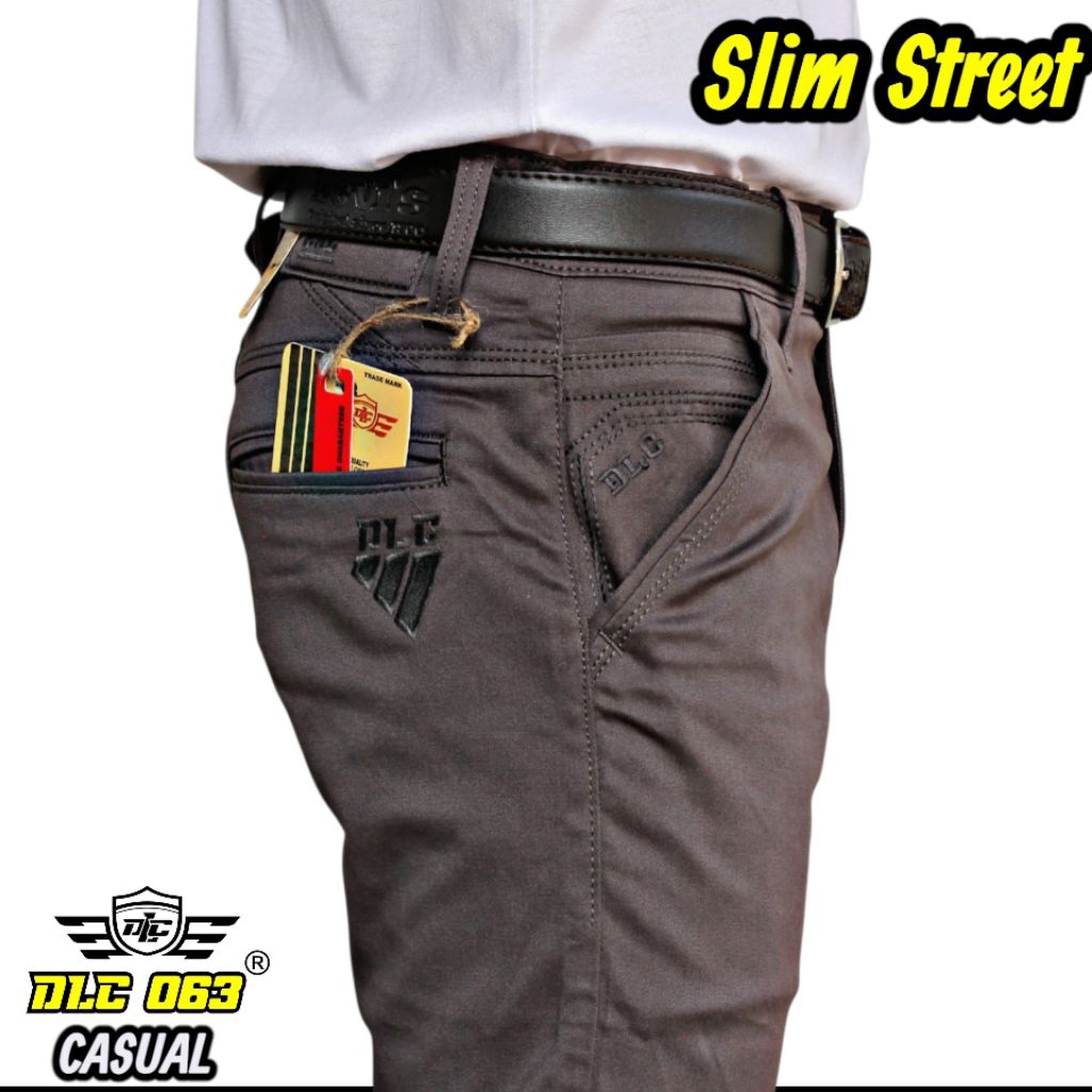 Celana Kanvas Slim fit Brand DLC 063 CASUAL / Celana Panjang Slimfit Streath Melar dlc063 Casual Tre