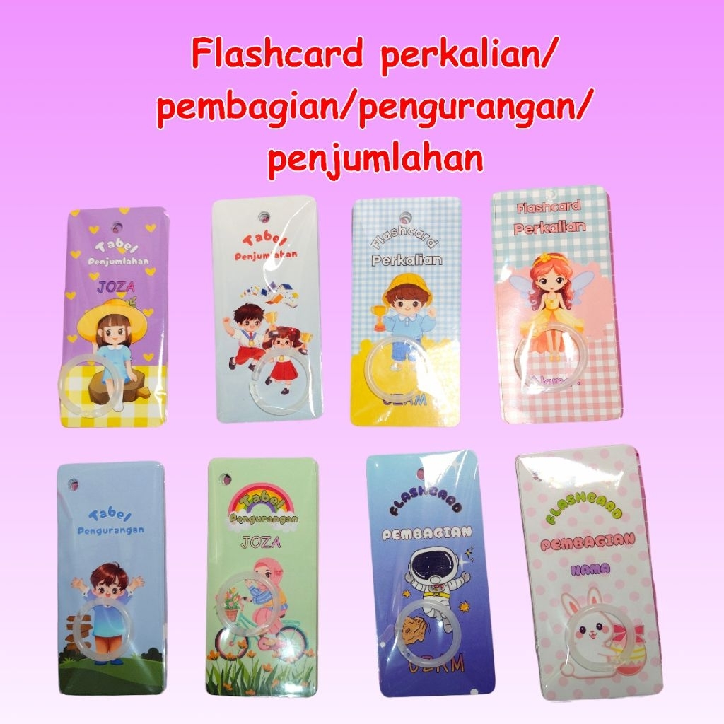 flashcard perkalian/tabel perkalian/kartu perkalian/pembagian/pengurangan/penjumlahan