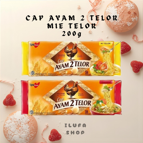 MIE TELUR CAP AYAM 2 TELOR 200g / MIE TELUR & MIE TELUR LEBAR