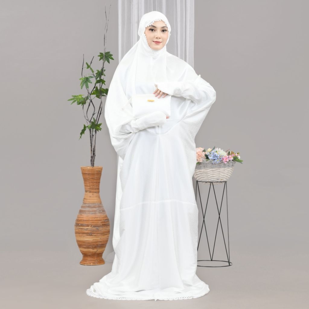 BURDAH Mukena Terusan Dewasa Sutra Silk Jaguar Arrmanyy Adem Lembut