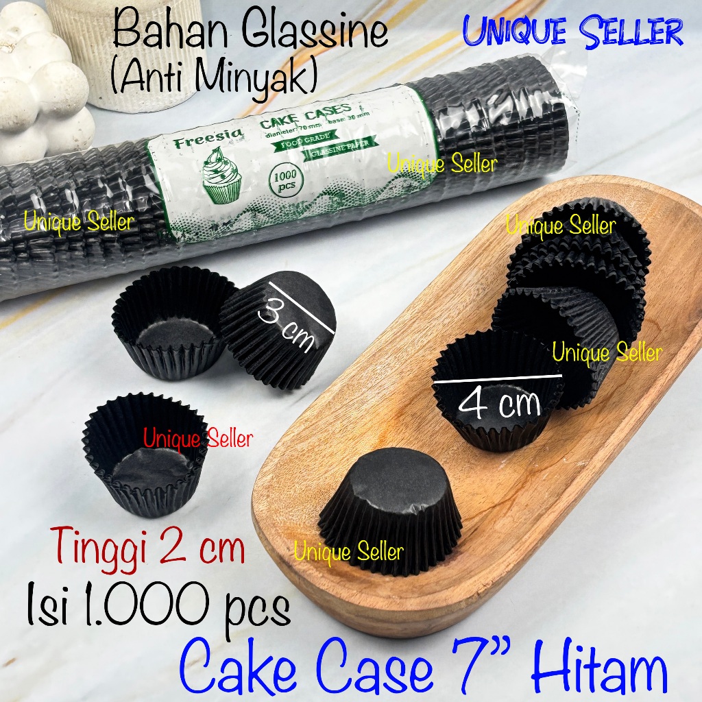 [Isi1000] Paper Cup Case 7" / Kertas Alas Pie Hitam Glassine 7 Kertas Cupcake Cup Cake Case 7 cm 7cm