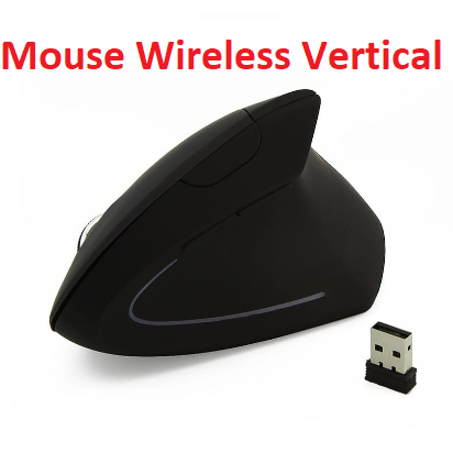 Mouse Wireless Vertical Ergonomic Mouse gaming Vertical - Hitam