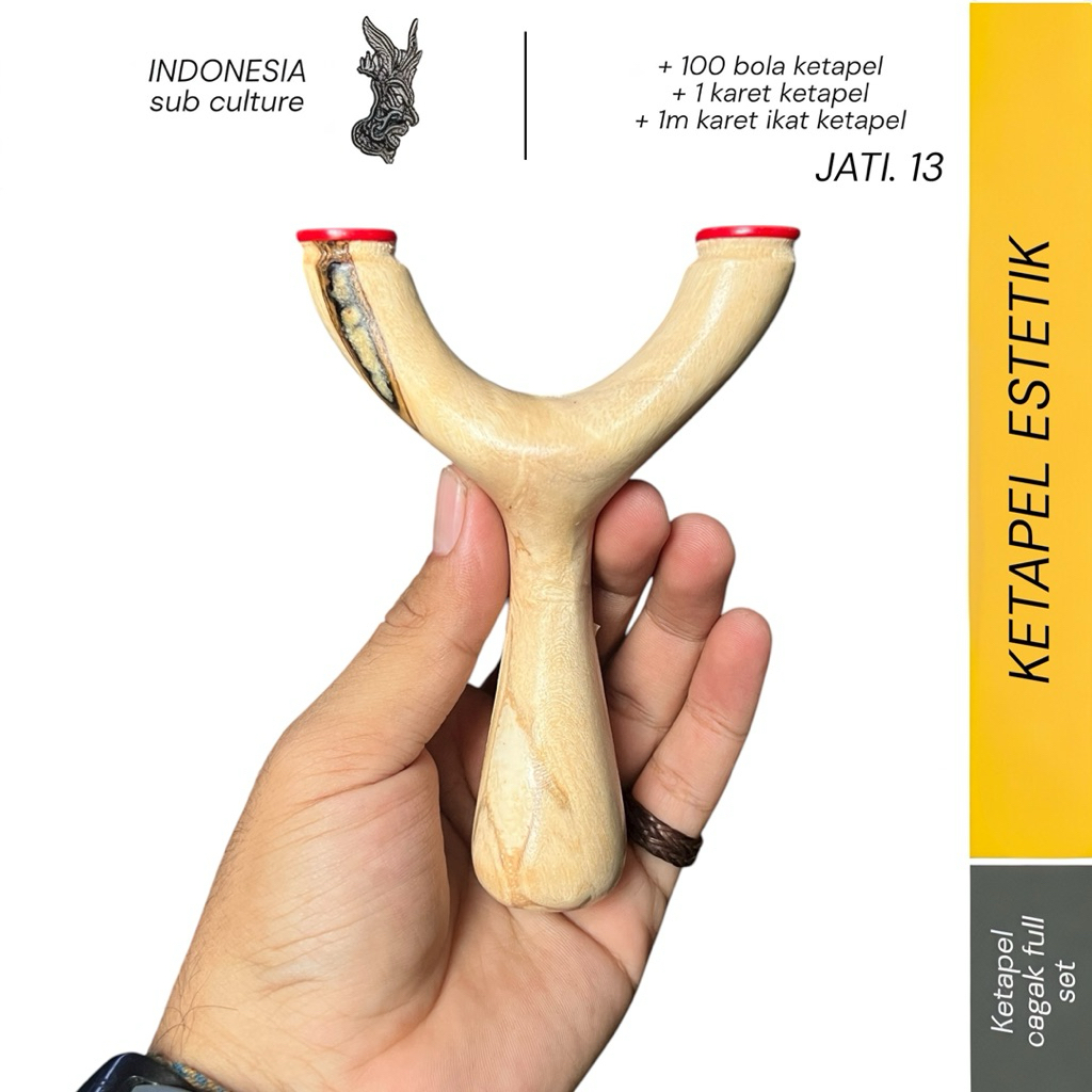 jati. 13 - ketapel cagak kayu jati full set / ketapel olahraga