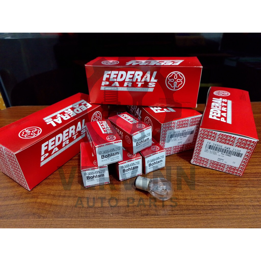 FP-3490-KWN-2100 LAMPU BOHLAM BELAKANG 12V / 5W FEDERAL ORIGINAL