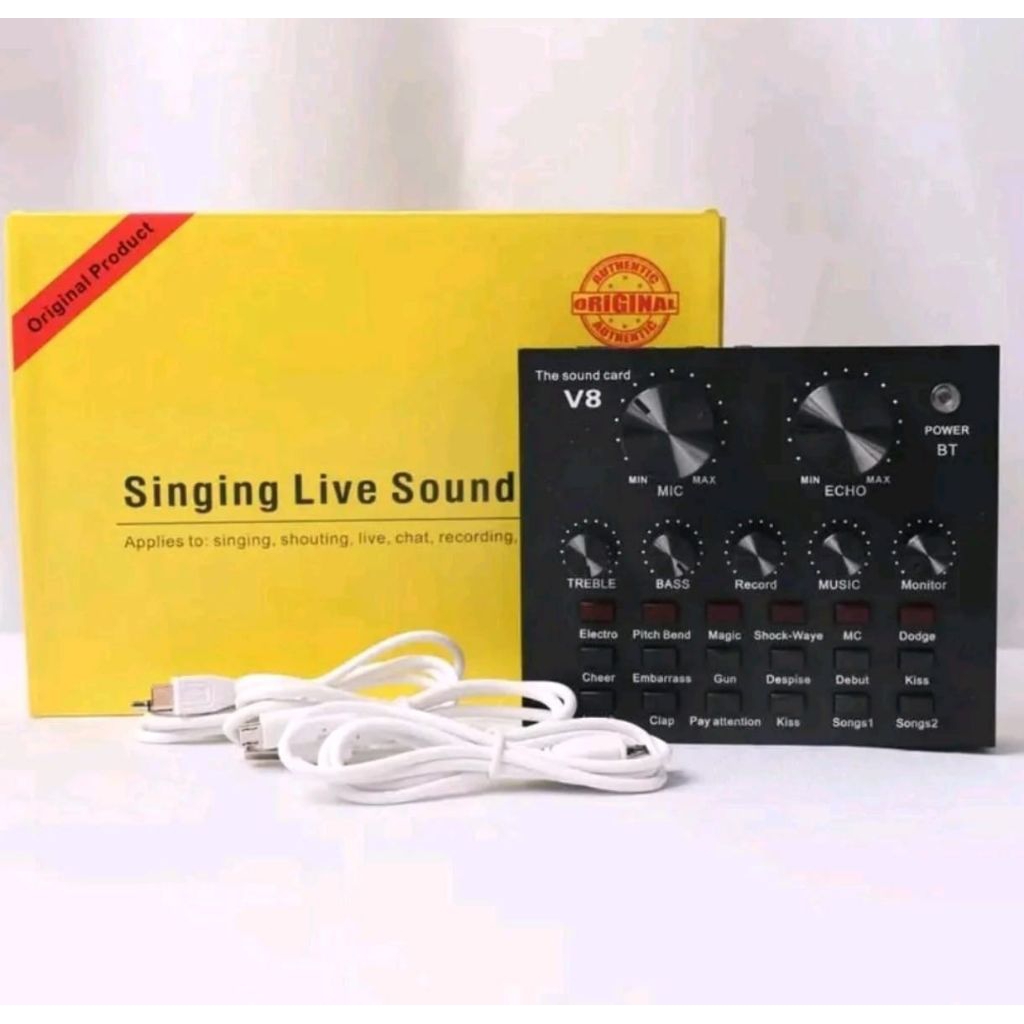 v8 audio USB live external soun card alat karaoke