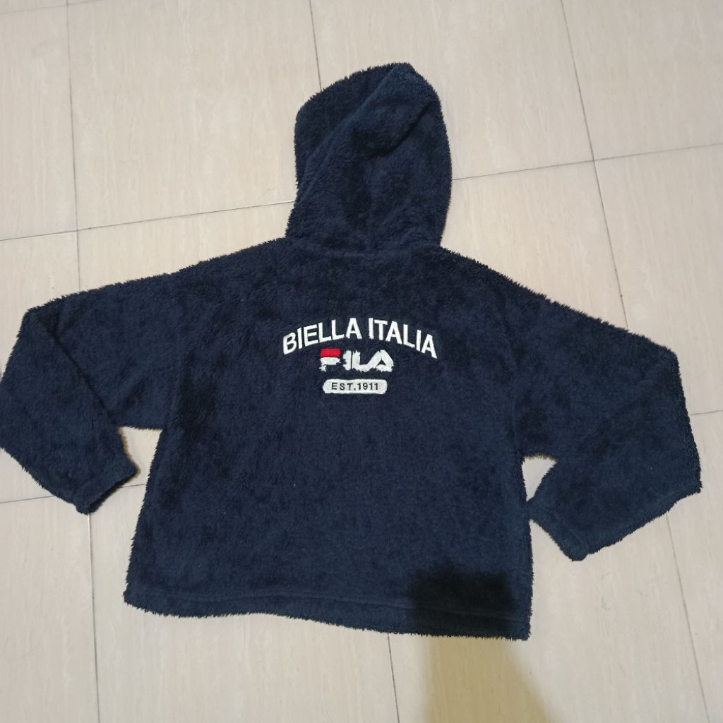 Jacket Sherpa Crop Boxi Fila Casual Hoodie Original
